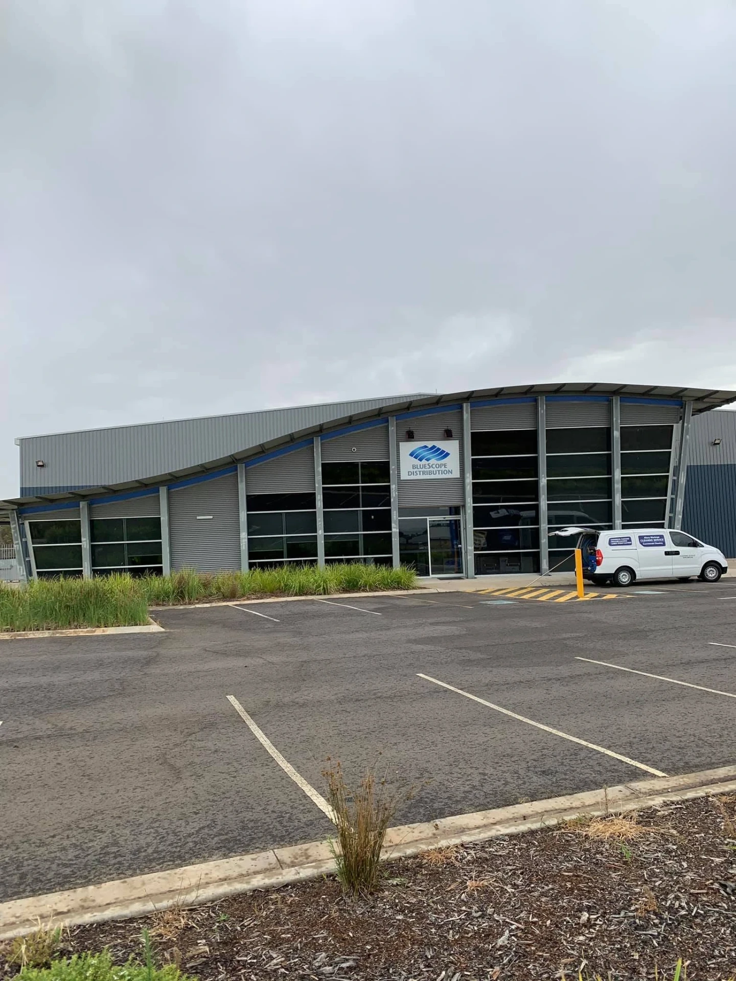 Albury Wodonga Cleaning Service van at a commercial site